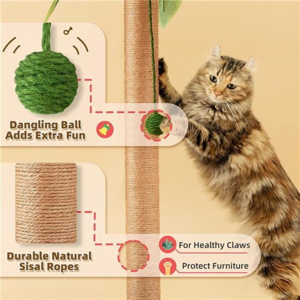 Cat Scratching Post 33 inch Tall Scratching Post with Sisal Rope Cat Scratcher - Picture 5 of 5